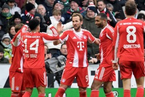 德甲豪门拜仁3-0轻取云达不莱梅，32岁凯恩火力全开：22轮攻入26球